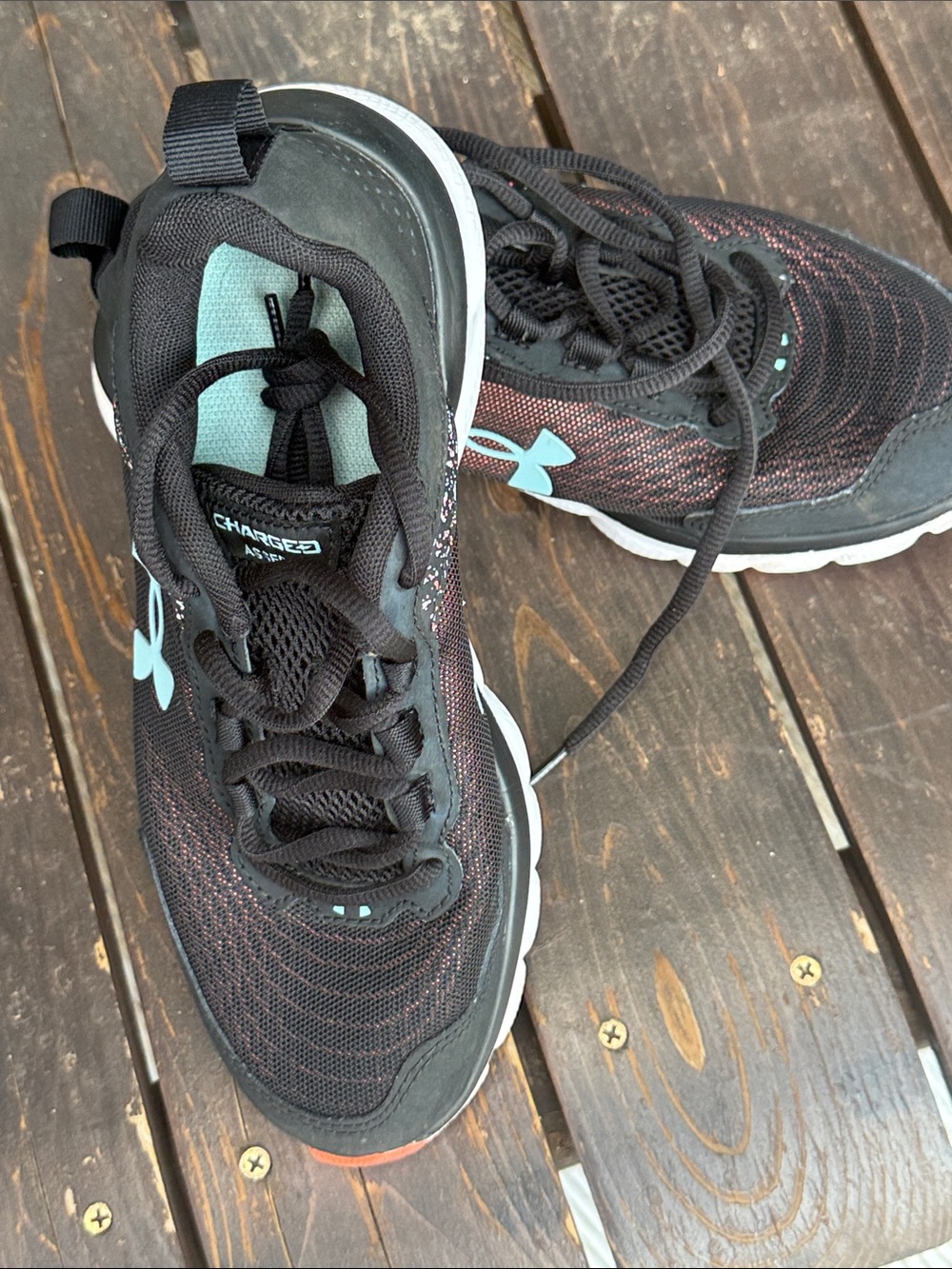 Under Armour Black Sneakers with Teal Accents